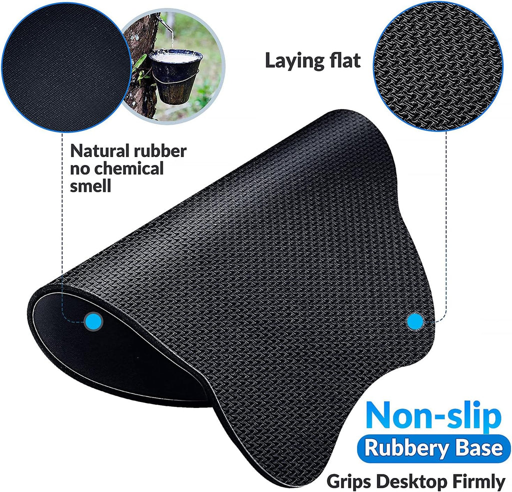 Enlarge round Smooth Superfine Fibre Memory Foam Mouse Pad Wrist Rest Support - Ergonomic Mousepad with Nonslip Base for Laptop, Computer, Gaming, Office - Comfortable for Typing & Pain Relief
