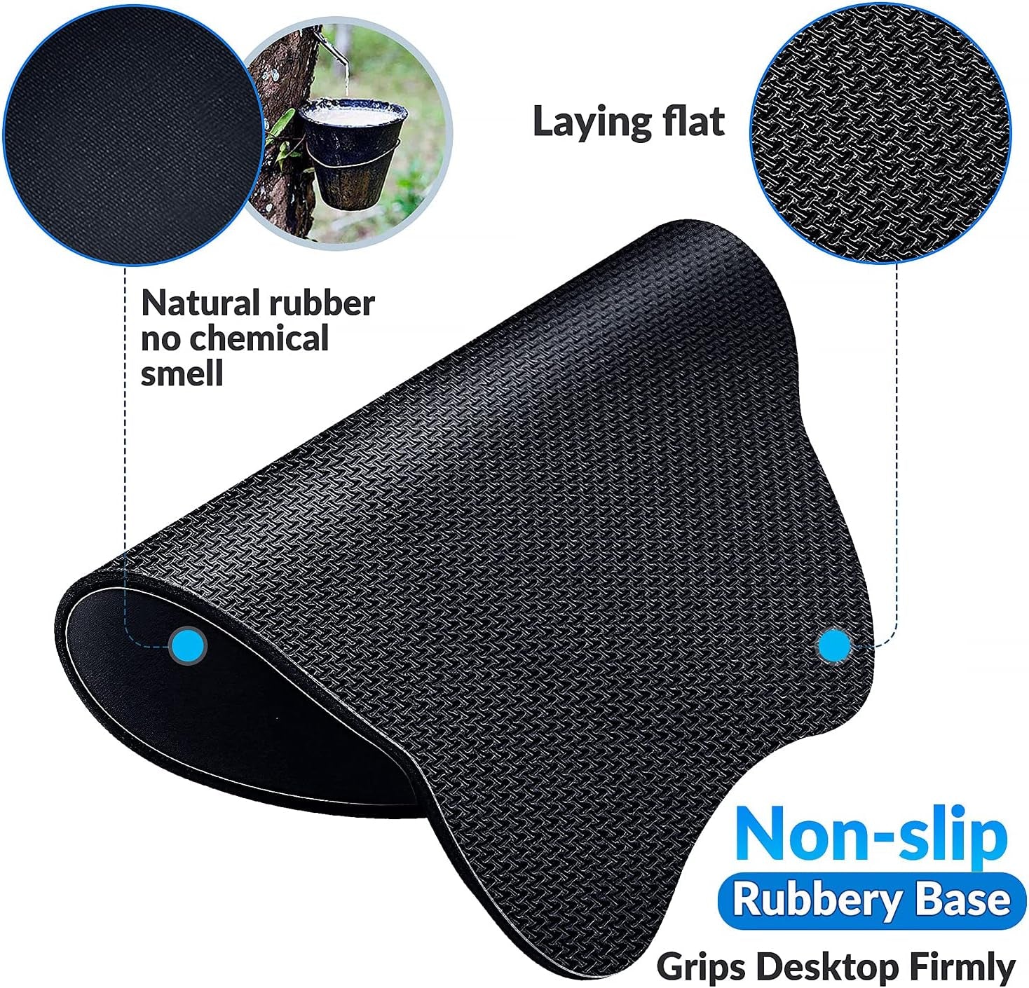Enlarge round Smooth Superfine Fibre Memory Foam Mouse Pad Wrist Rest Support - Ergonomic Mousepad with Nonslip Base for Laptop, Computer, Gaming, Office - Comfortable for Typing & Pain Relief