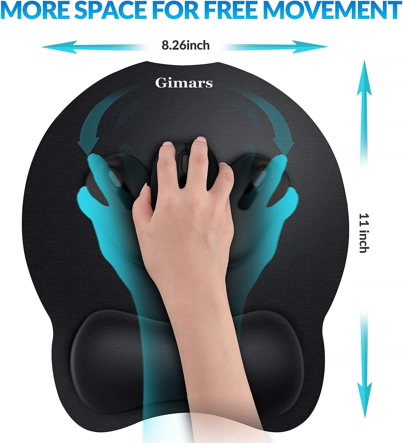 Enlarge round Smooth Superfine Fibre Memory Foam Mouse Pad Wrist Rest Support - Ergonomic Mousepad with Nonslip Base for Laptop, Computer, Gaming, Office - Comfortable for Typing & Pain Relief