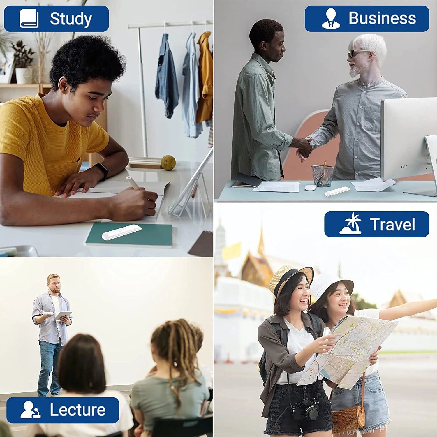 Language Translator Device Portable Foreign Language Real-Time 2-Way Translations, Supporting 72+ Languages for Travelling Learning Shopping Business Chat Recording Translations