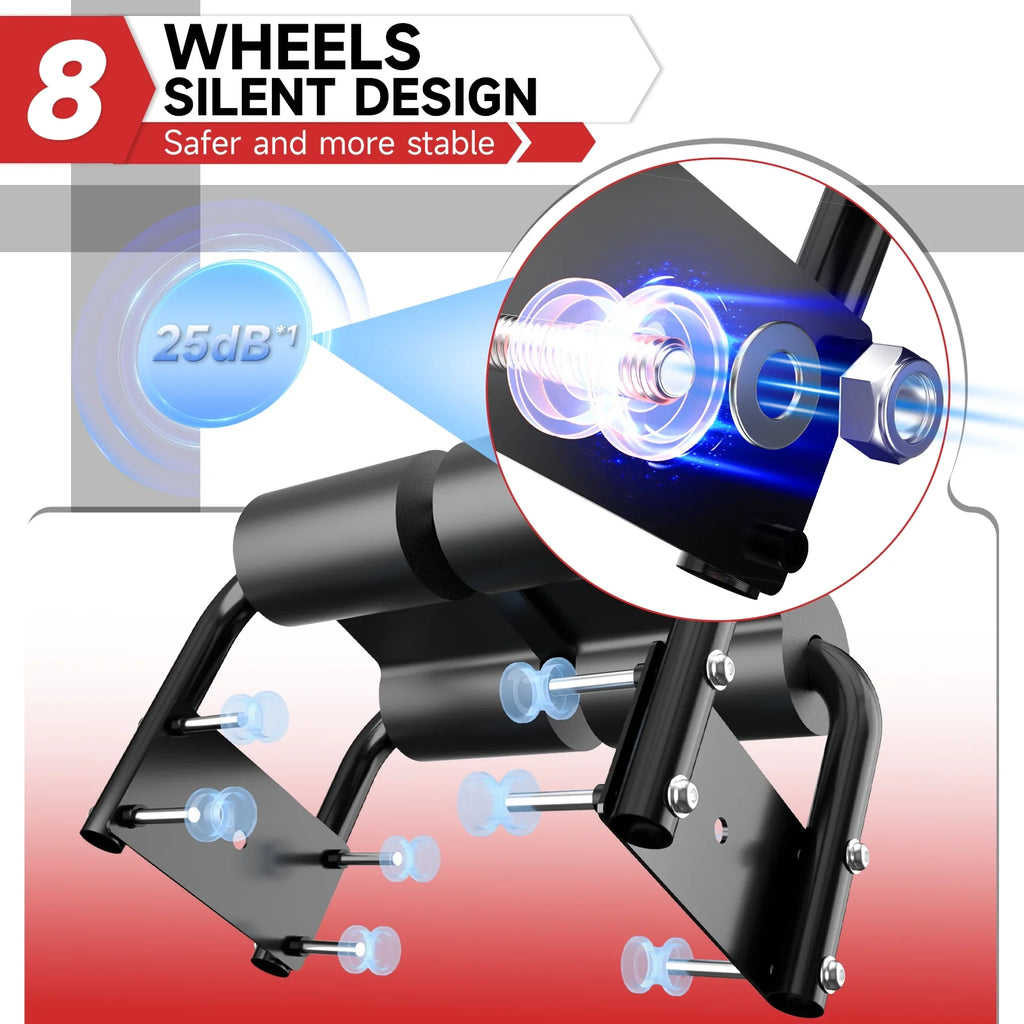 Foldable Ab Machine, Ab Workout Equipment, Abdominal Trainers for Home, LCD Display, Red